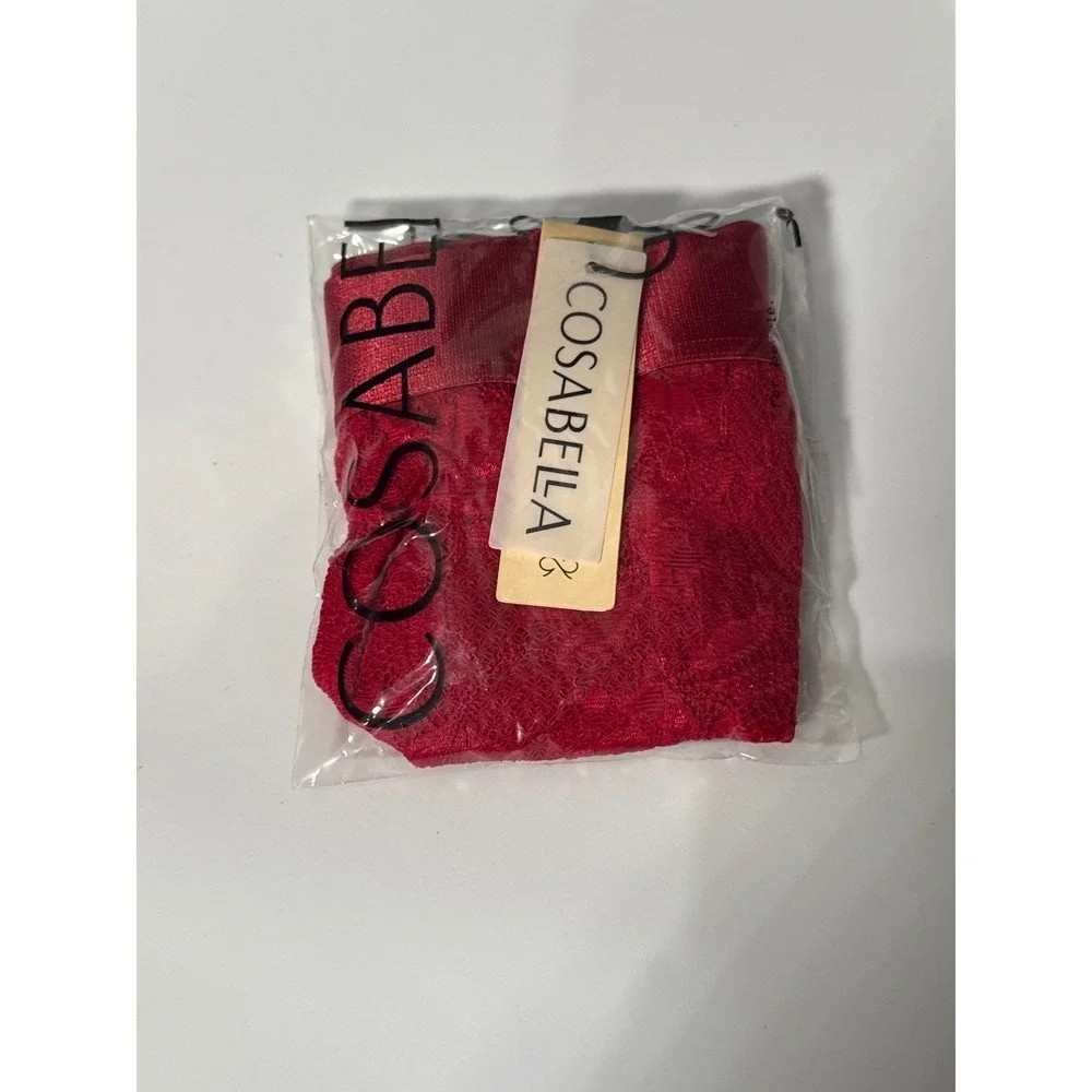 Cosabella Red Never Say Never‎ Lace Sports Brief Luxury Designer Underwear XL